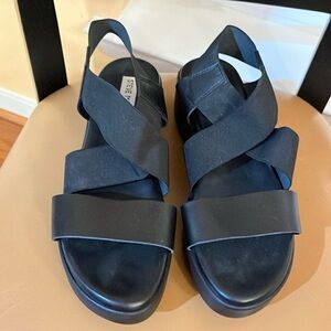 USED Steve  Madden Black Heeled Wedge Sandals-Size:39